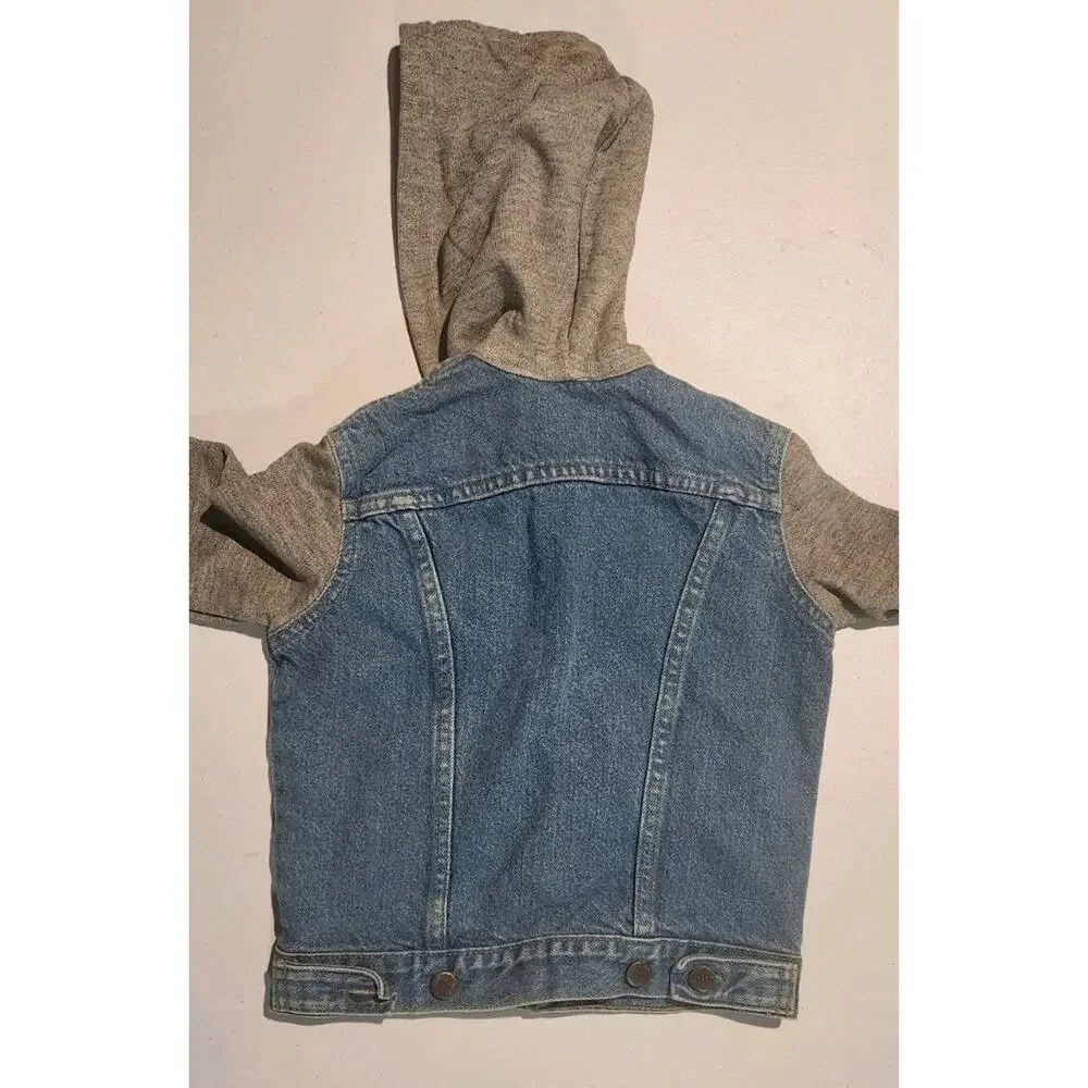 Vintage 80s 90s Kids Denim Jacket Hoodie USA Made Youth L7 Jean Trucker